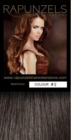 65 Gram 18" Hair Weave/Weft Colour #2 Dark Brown (Half Head)